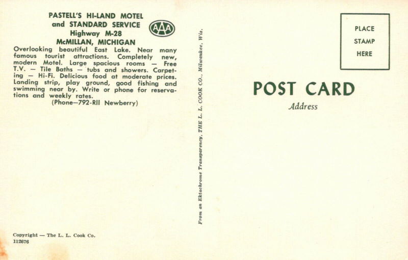 Bear Den Grocery and Motel (Hi-Land Motel & Restaurant, Hi-Land Motel) - Vintage Postcard (newer photo)
